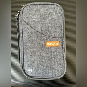 Unisex Defway Blue Travel Organizer Zip Around Wallet RFID blocking